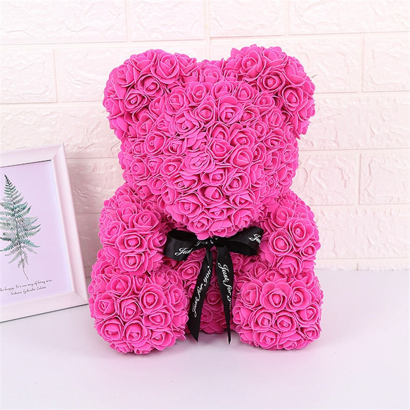 The RoseBear - Rose Bear with Box & Fairy Lights